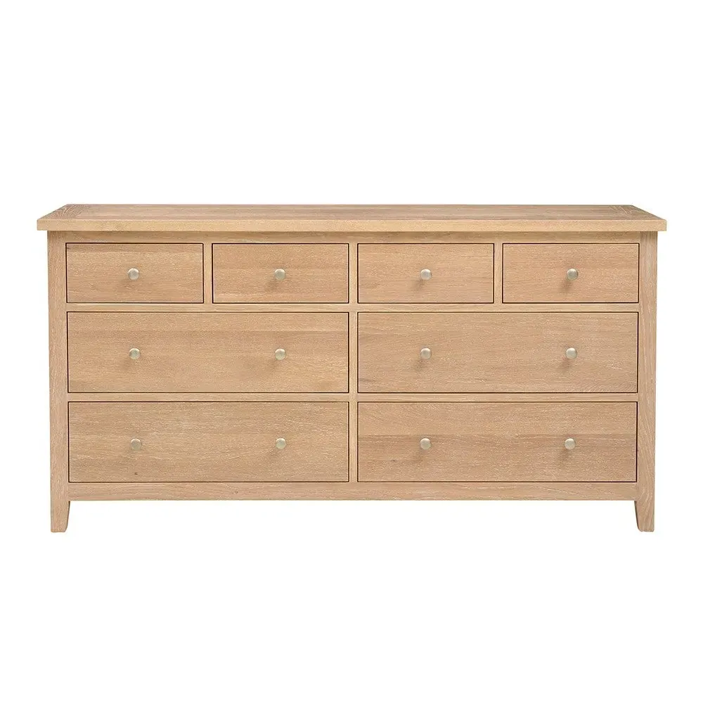 Inglesham 8 Drawer Wide Chest - Whitewash, Oak