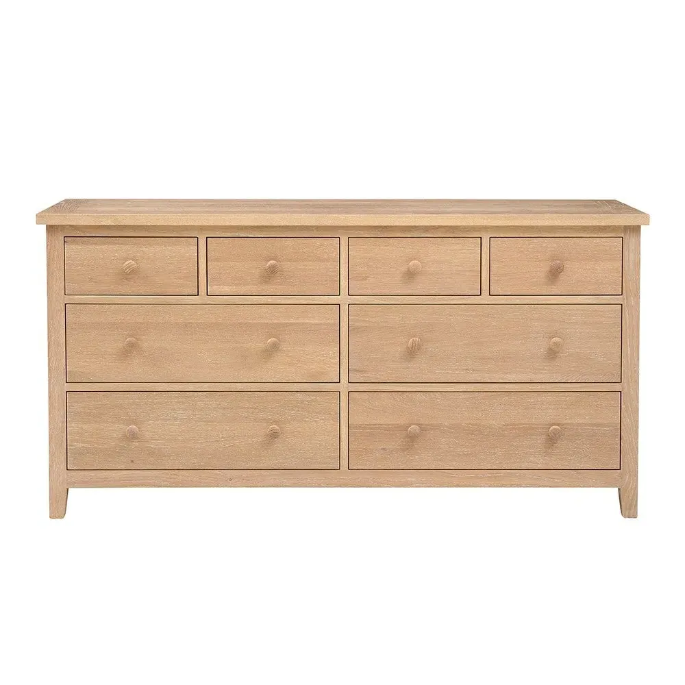Inglesham 8 Drawer Wide Chest - Whitewash, Oak