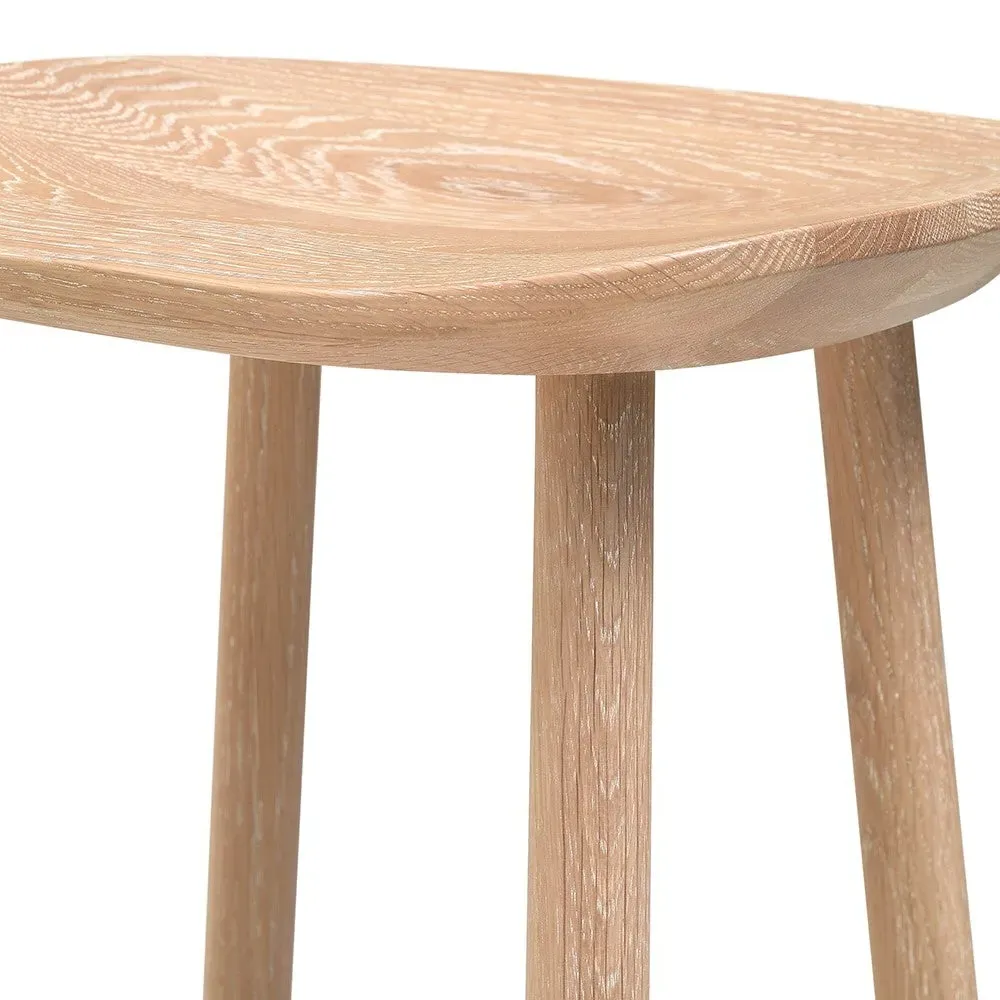 Inglesham Backless Bar Stool - Whitewash, Oak