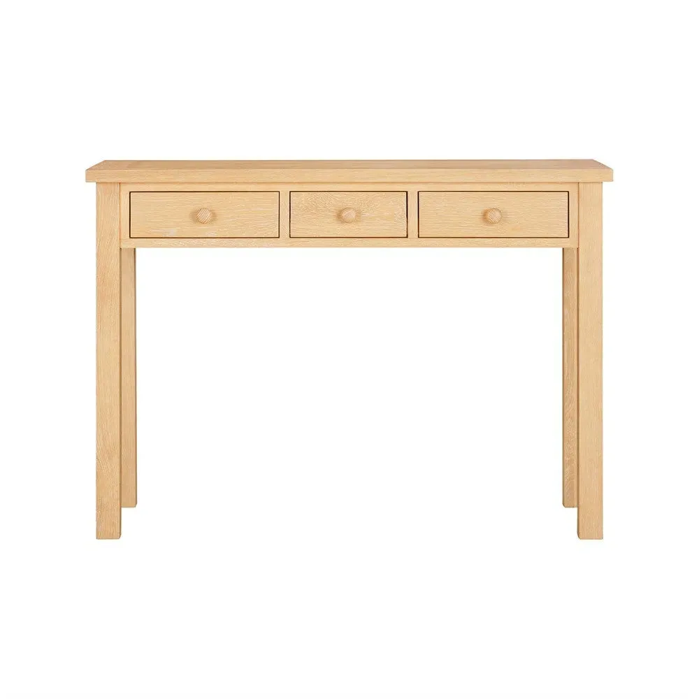Inglesham Console Desk with Drawers - Whitewash, Oak