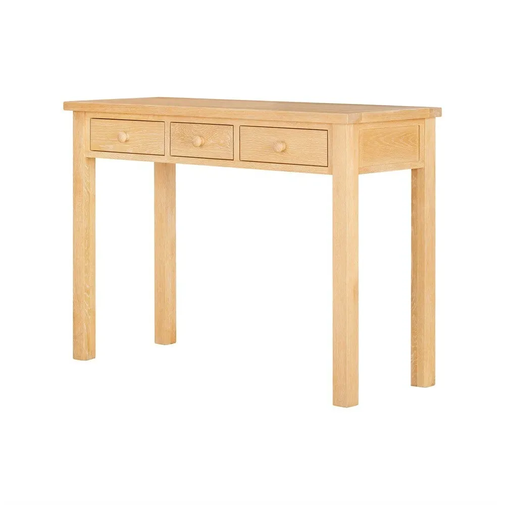 Inglesham Console Desk with Drawers - Whitewash, Oak