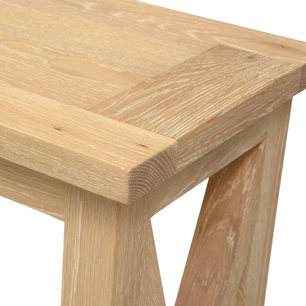 Inglesham Console Table with Shelf - Whitewash, Oak