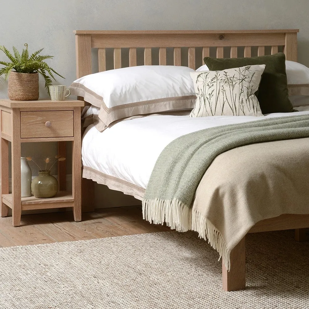 Inglesham Double Bed Frame - Whitewash, Oak