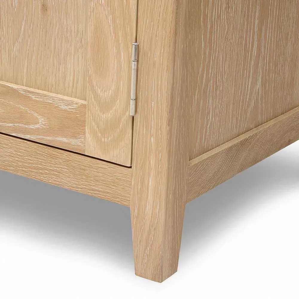 Inglesham Double Pedestal Desk with Storage - Whitewash, Oak