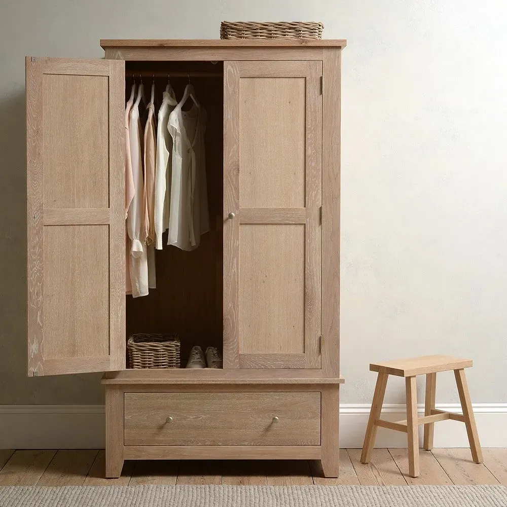 Inglesham Double Wardrobe - Whitewash, Oak