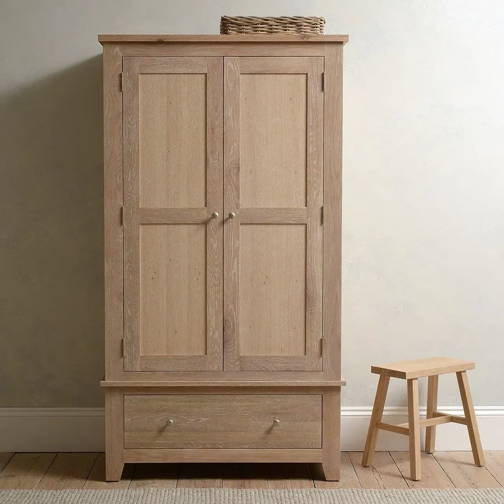Inglesham Double Wardrobe - Whitewash, Oak