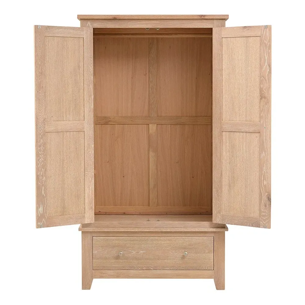 Inglesham Double Wardrobe - Whitewash, Oak