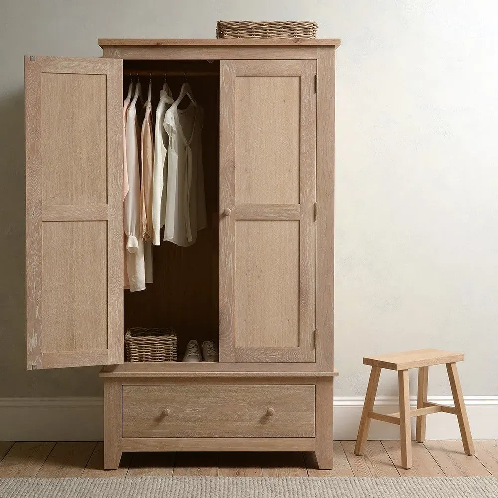 Inglesham Double Wardrobe - Whitewash, Oak