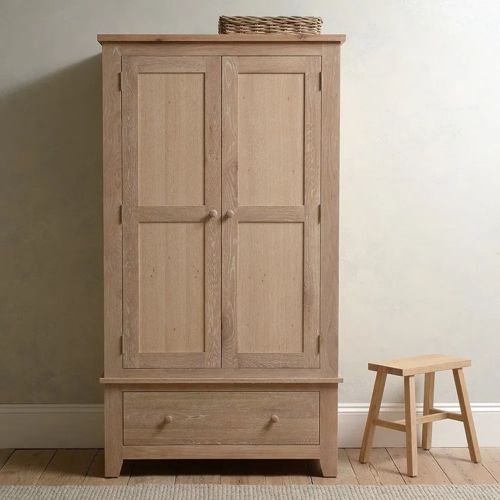 Inglesham Double Wardrobe - Whitewash, Oak image