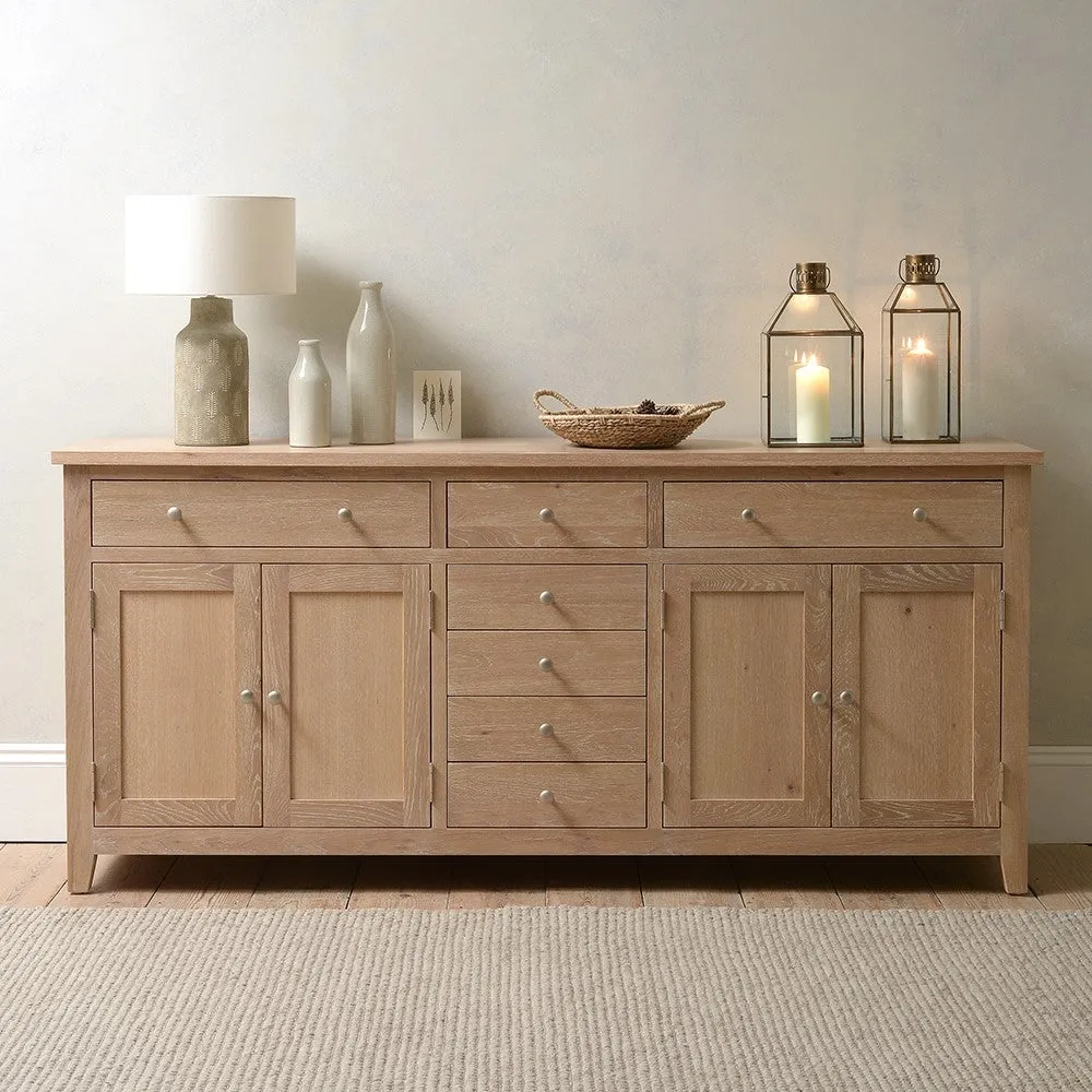 Inglesham Grand Sideboard - Whitewash, Oak