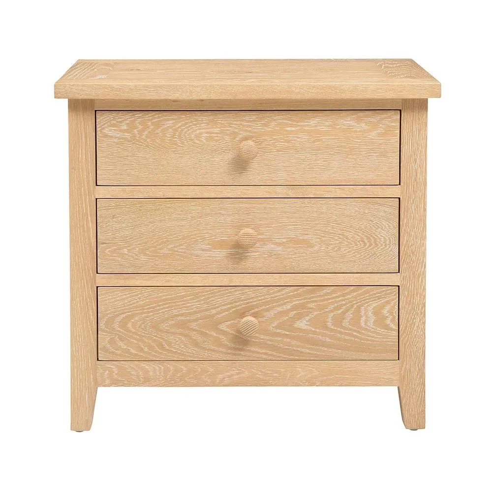 Inglesham Jumbo Bedside Table - Whitewash, Oak