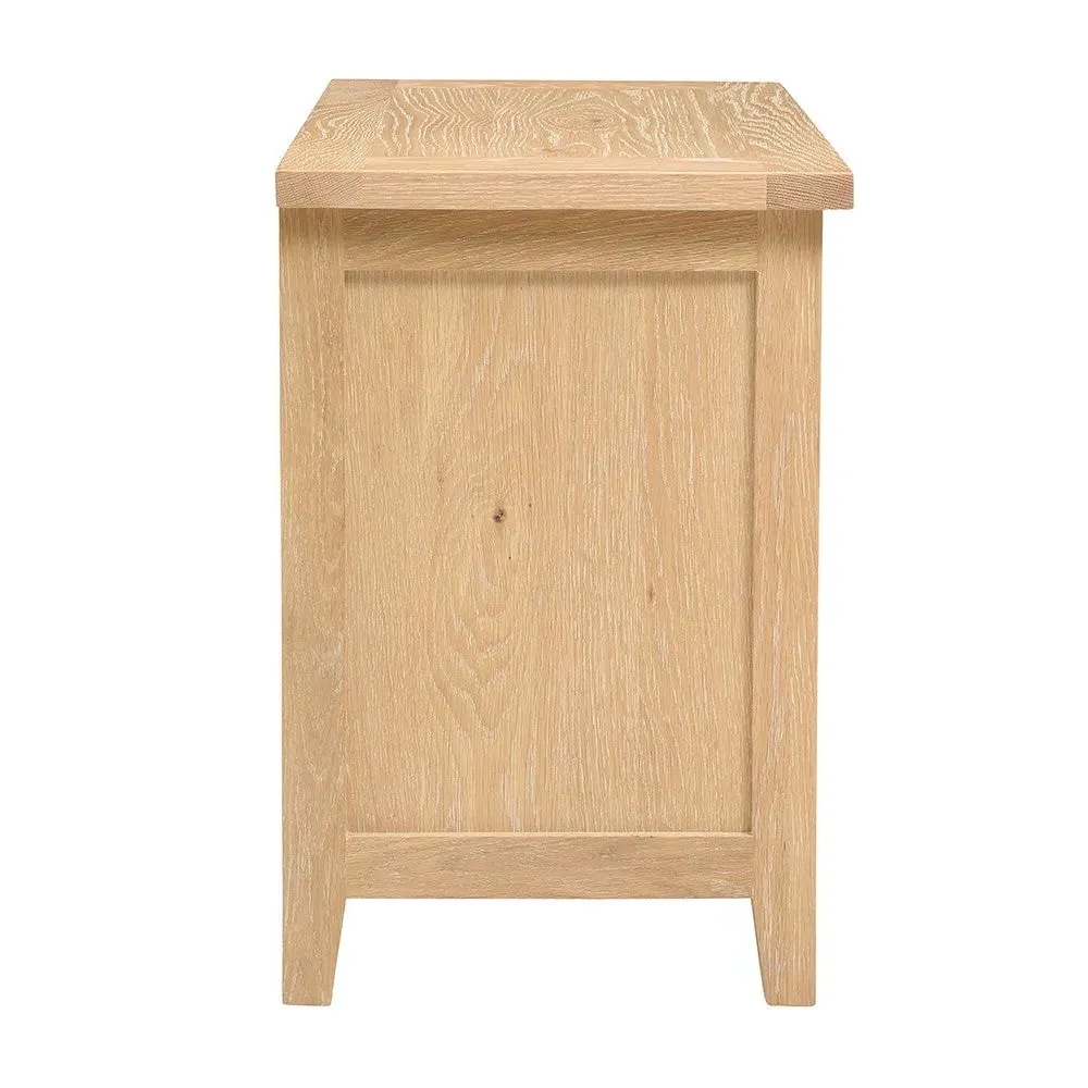 Inglesham Jumbo Bedside Table - Whitewash, Oak