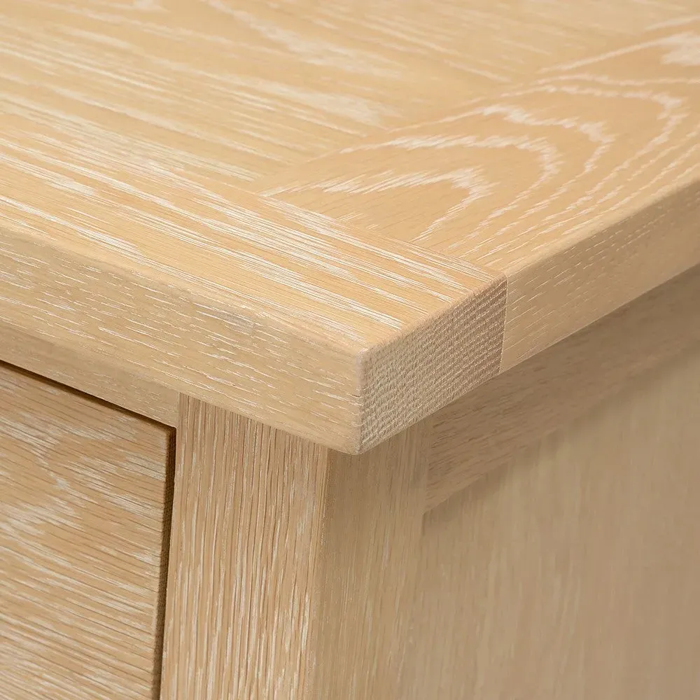 Inglesham Jumbo Bedside Table - Whitewash, Oak