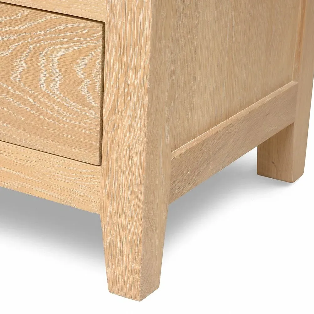 Inglesham Jumbo Bedside Table - Whitewash, Oak