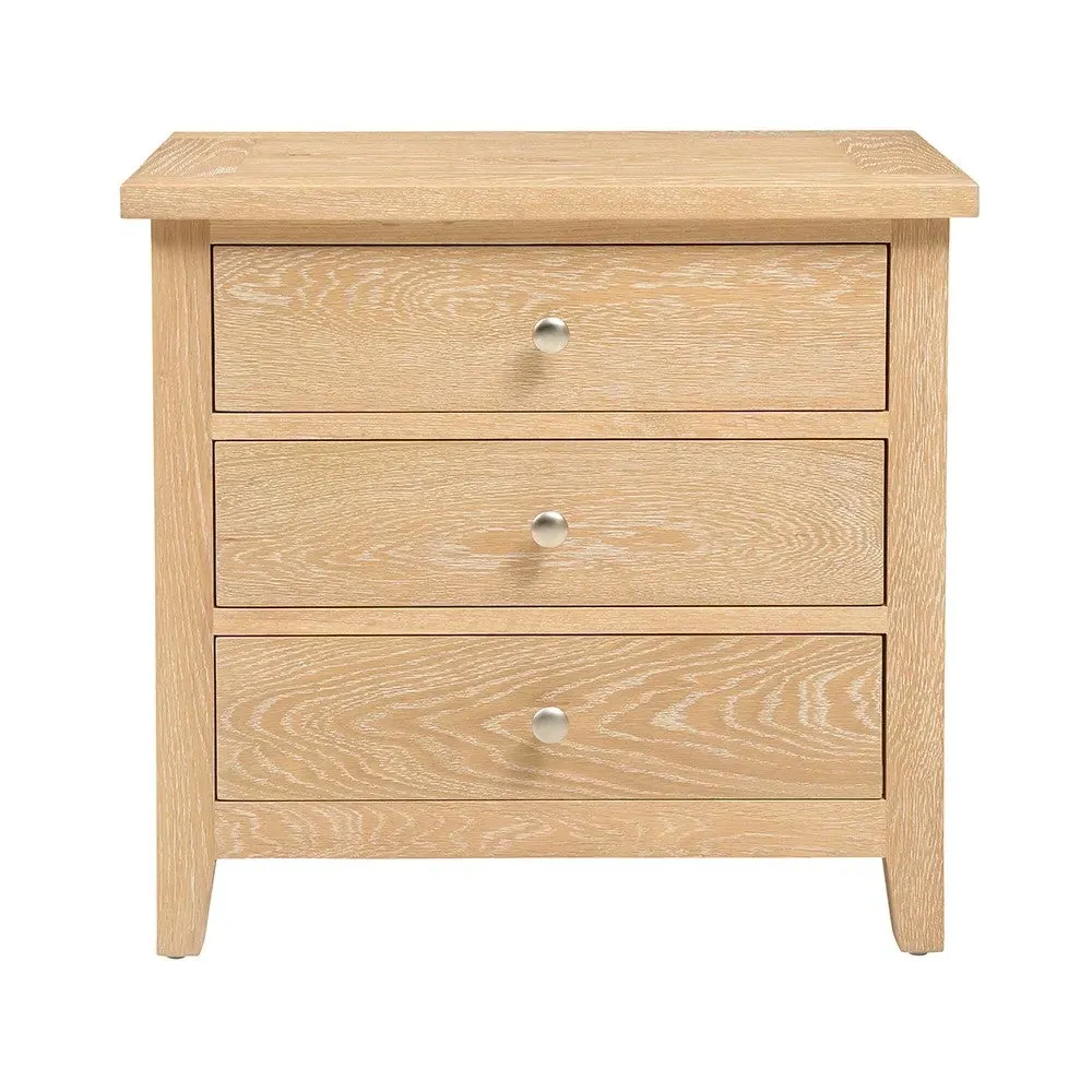 Inglesham Jumbo Bedside Table - Whitewash, Oak image