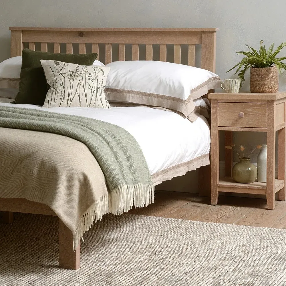 Inglesham King Size Bed Frame - Whitewash, Oak