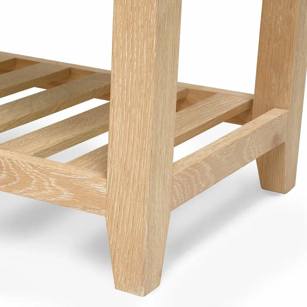 Inglesham Large Console Table with 3 Drawers - Whitewash Oak by The Cotswold Company, image 10