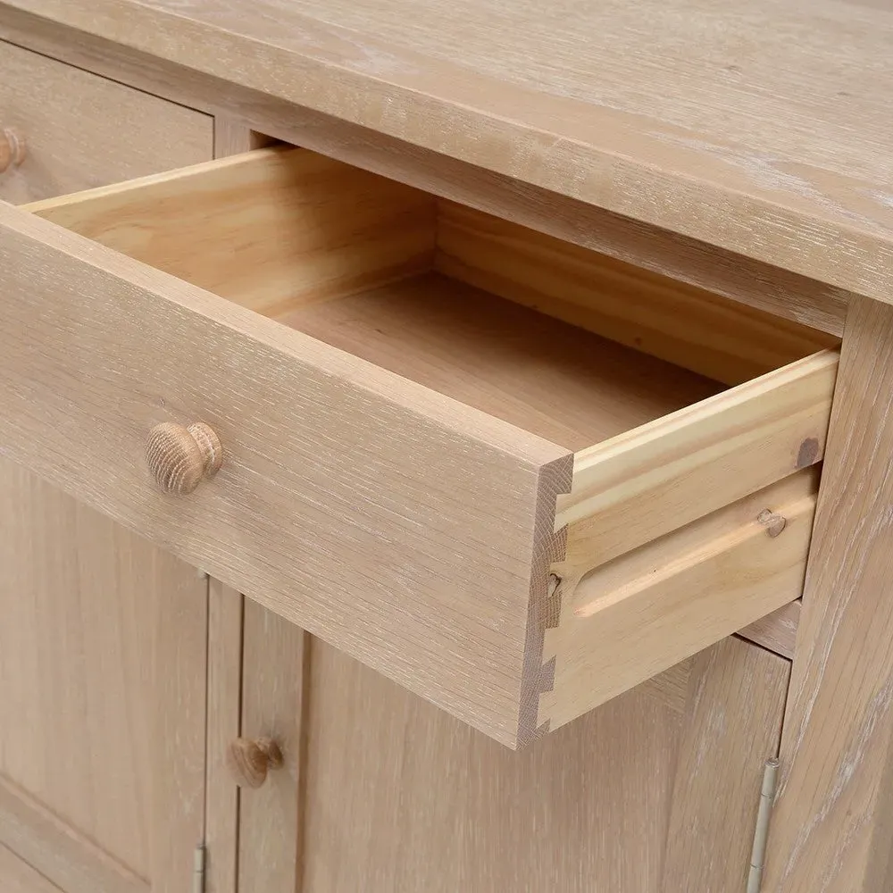 Inglesham Large Sideboard - Whitewash, Oak