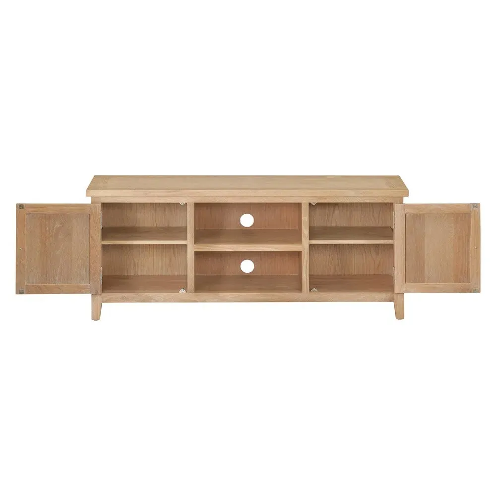 Inglesham Large TV Stand - Whitewash, Oak