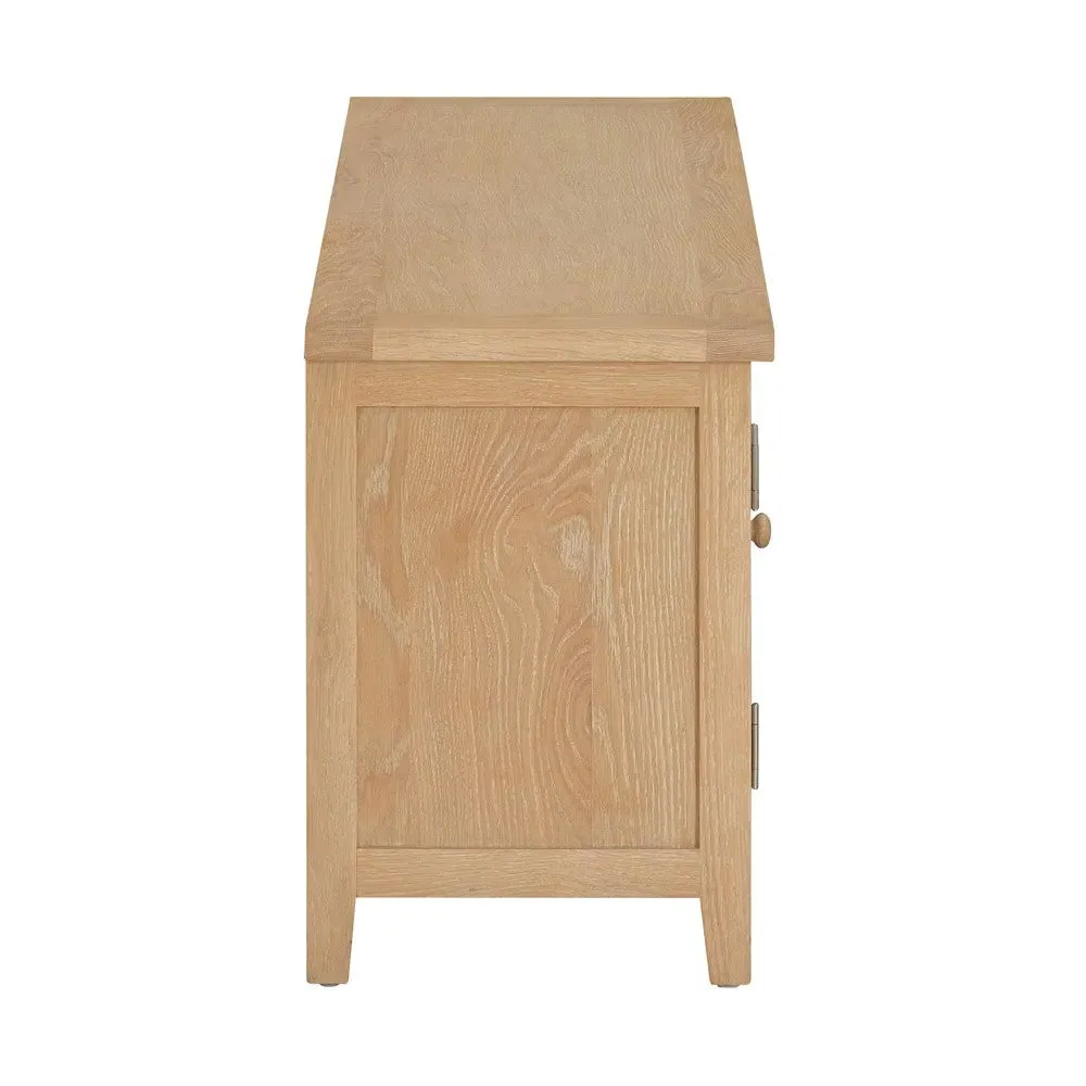 Inglesham Large TV Stand - Whitewash, Oak