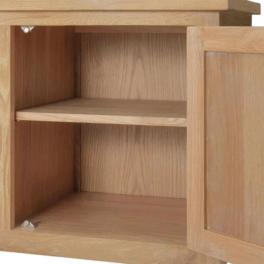 Inglesham Large TV Stand - Whitewash, Oak