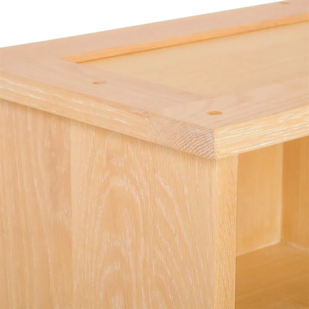 Inglesham Storage Shelf with Hooks - Whitewash, Oak