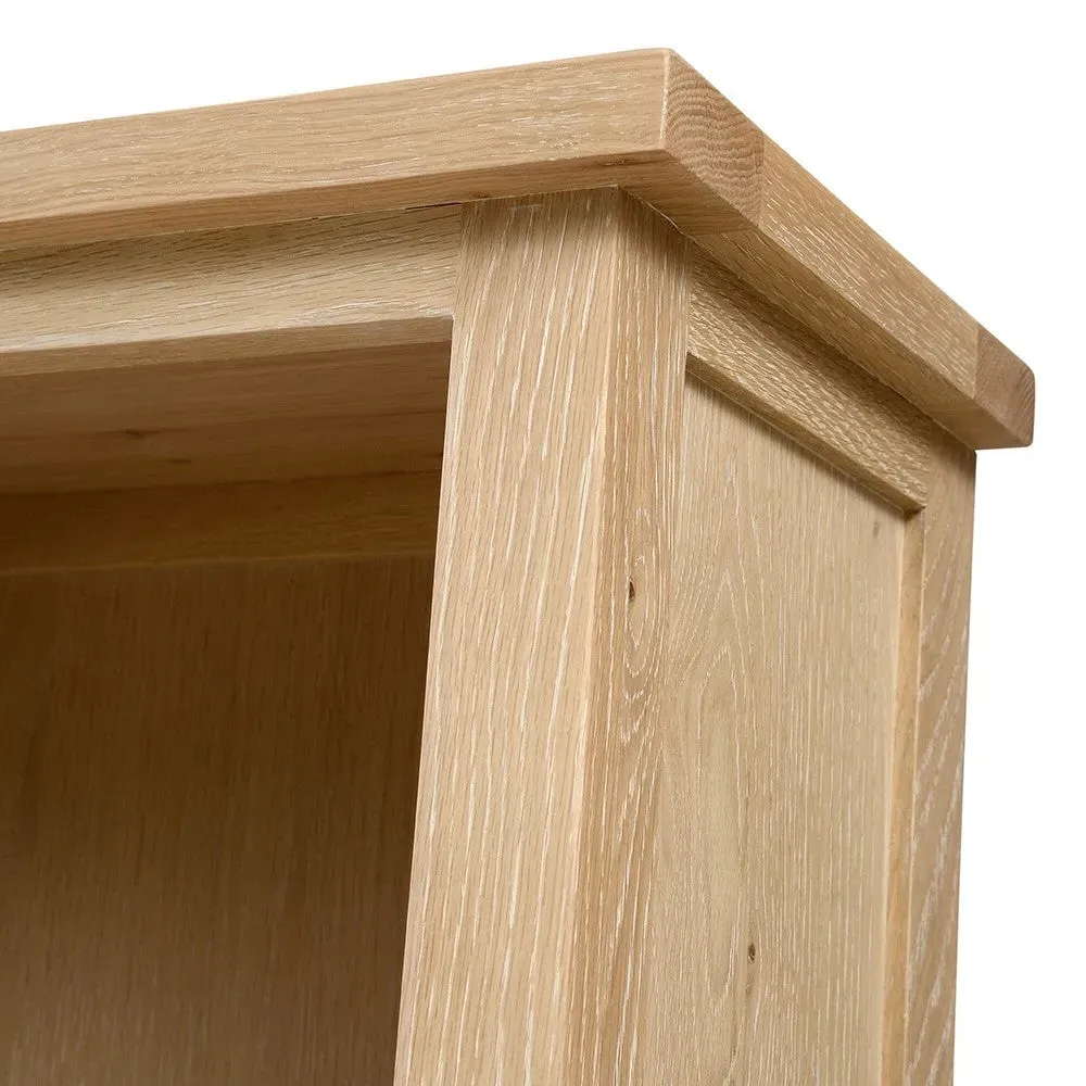 Inglesham Tall Slim Bookcase - Whitewash, Oak