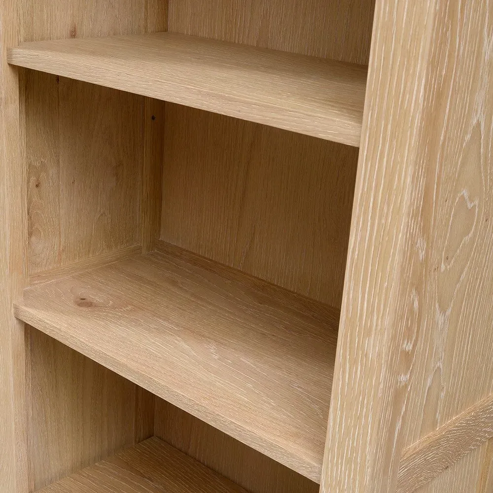 Inglesham Tall Slim Bookcase - Whitewash, Oak