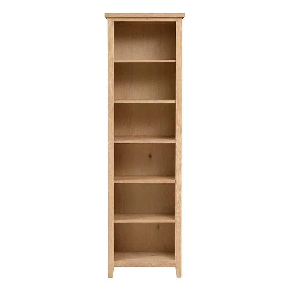 Inglesham Tall Slim Bookcase - Whitewash, Oak image