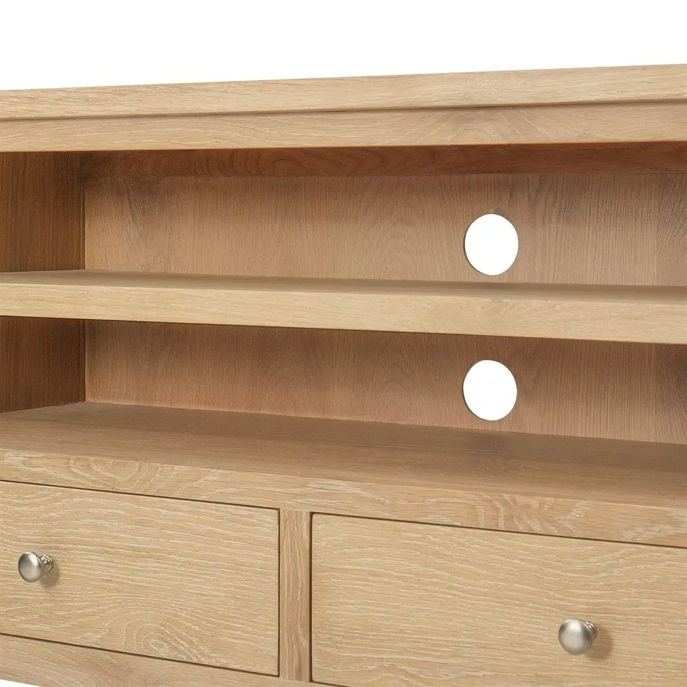 Inglesham TV Unit with Storage - Whitewash, Oak