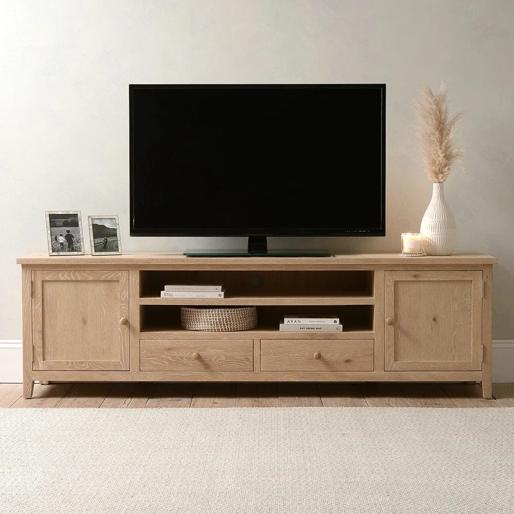 Inglesham TV Unit with Storage - Whitewash, Oak image