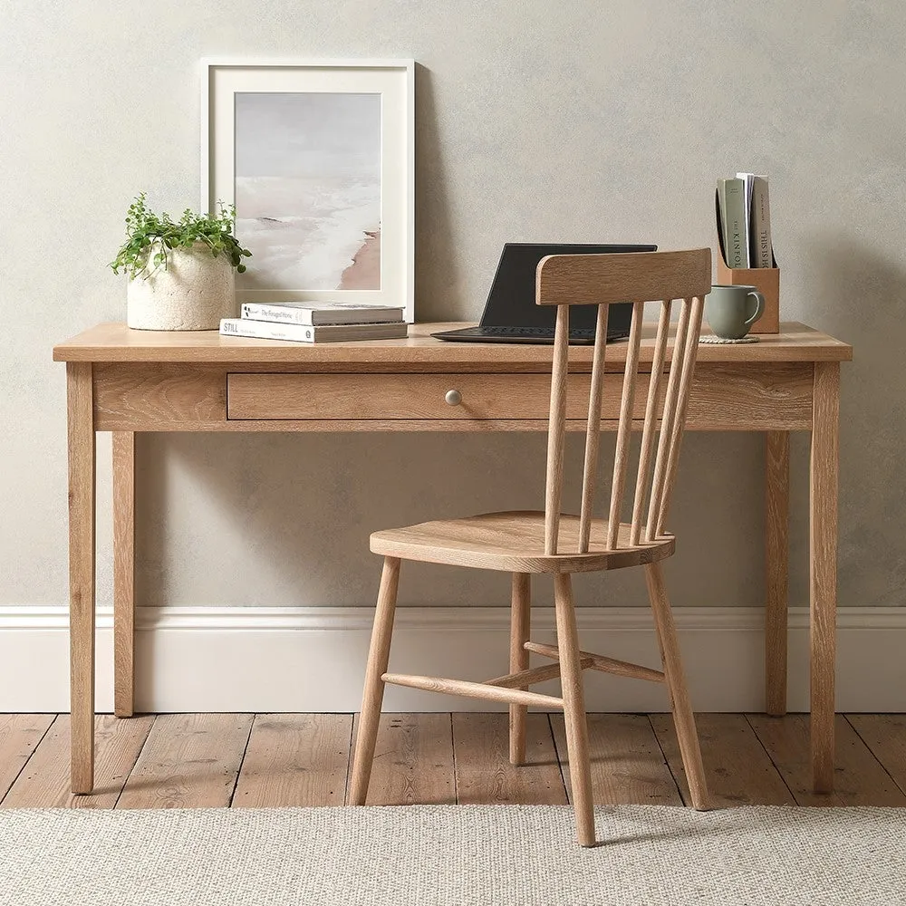 Inglesham Whitewash Oak Desk - Oak