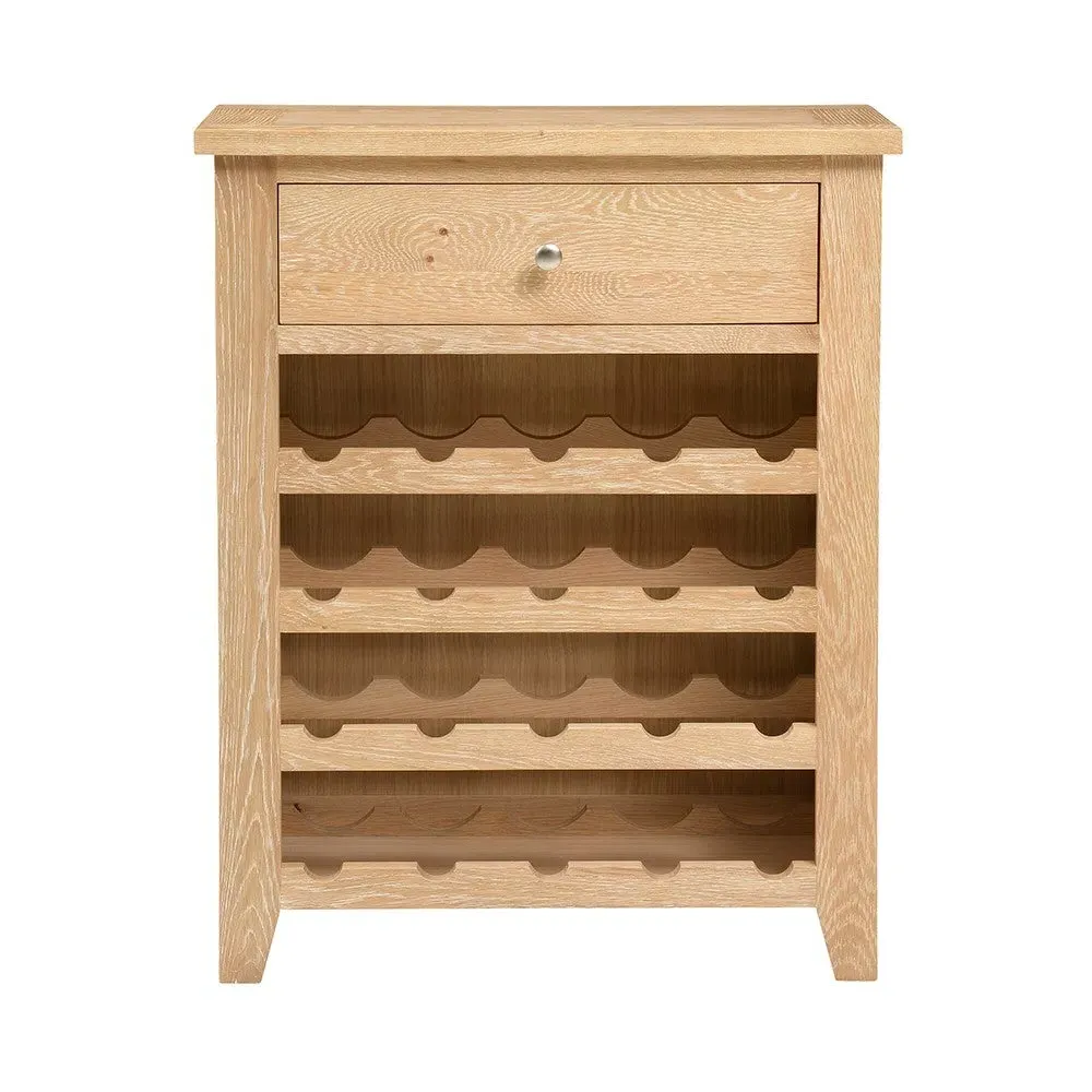 Mini Wine Console - Whitewash, Oak