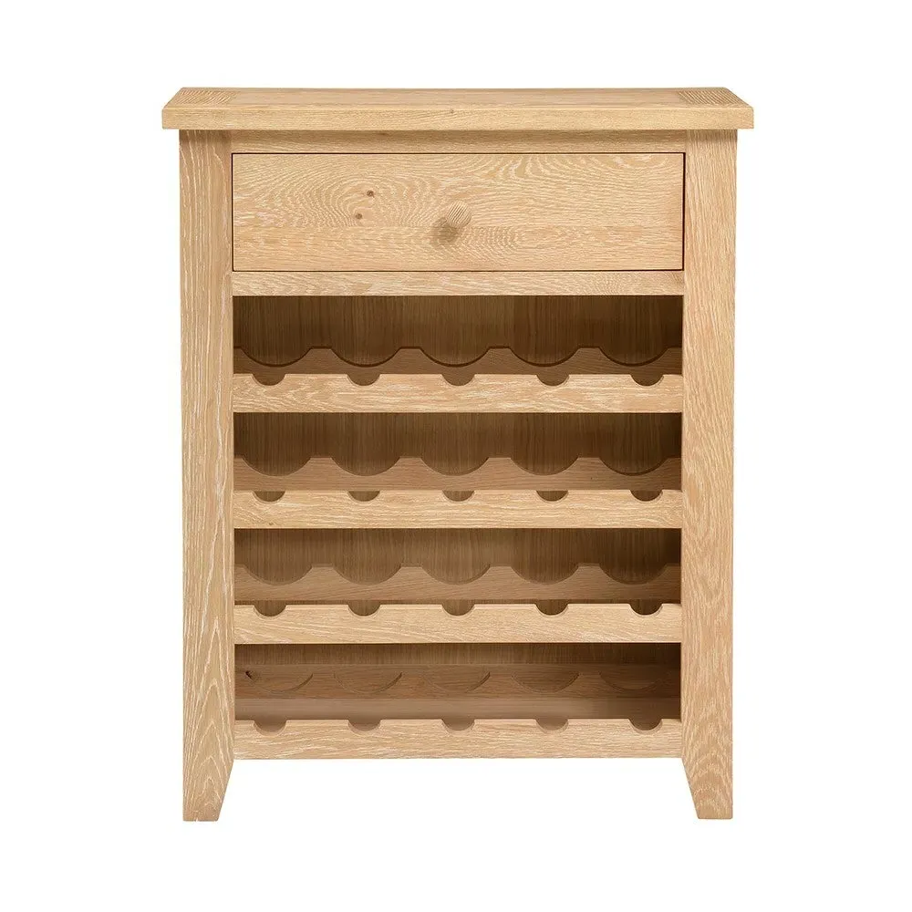 Mini Wine Console - Whitewash, Oak