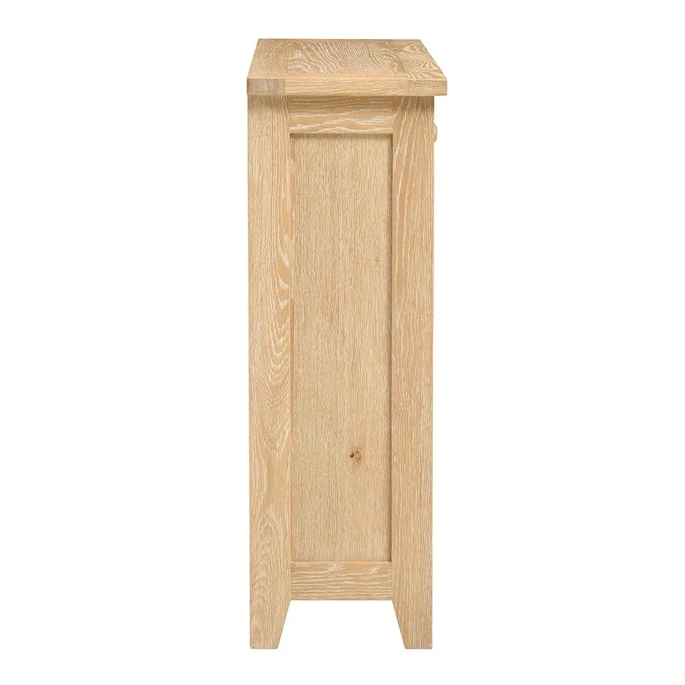 Mini Wine Console - Whitewash, Oak