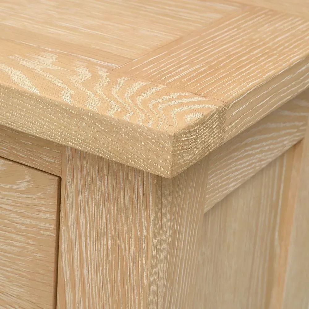 Mini Wine Console - Whitewash, Oak