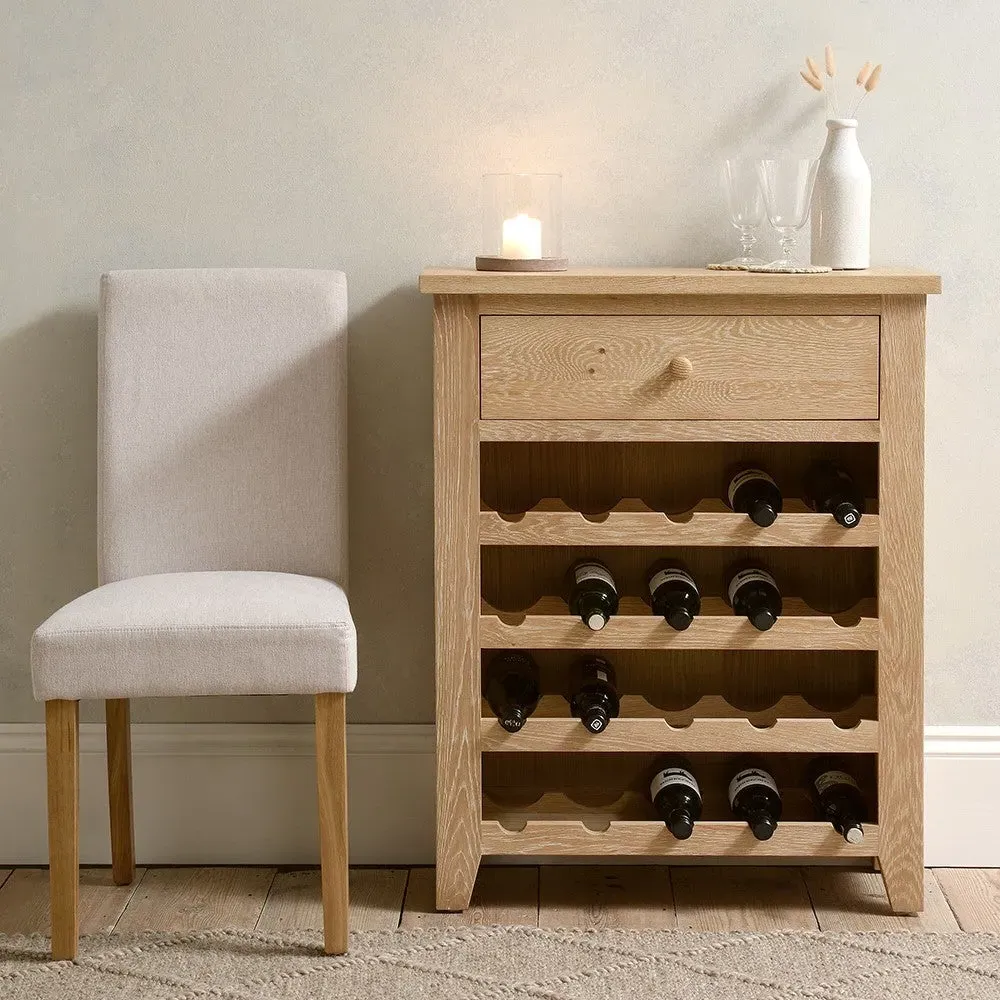 Mini Wine Console - Whitewash, Oak image