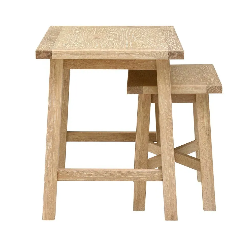 Nest of 2 Tables - Whitewash, Oak