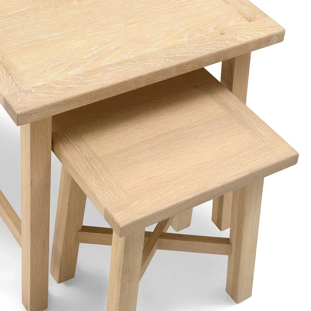 Nest of 2 Tables - Whitewash, Oak