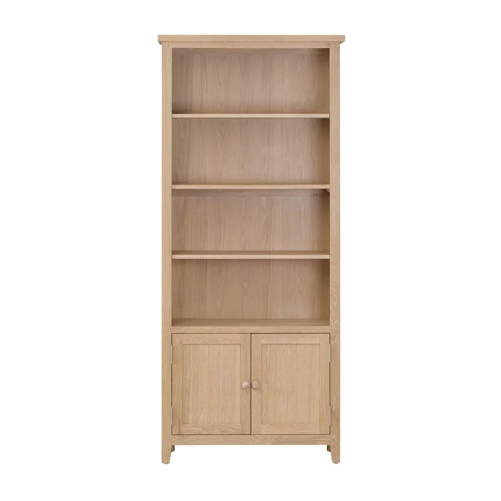 Open Display Cabinet with Storage - Whitewash, Oak