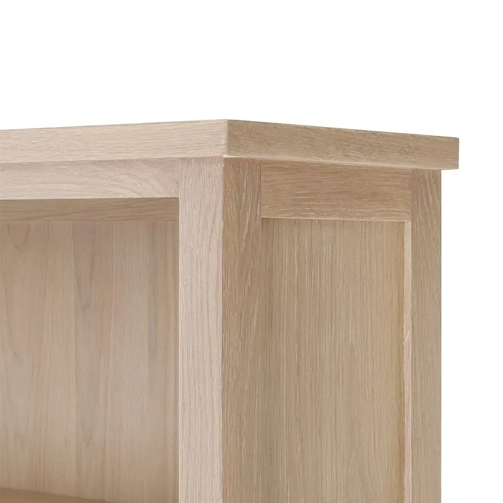 Open Display Cabinet with Storage - Whitewash, Oak