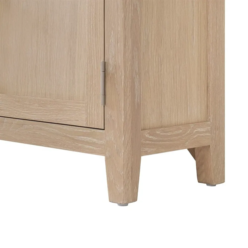 Open Display Cabinet with Storage - Whitewash, Oak