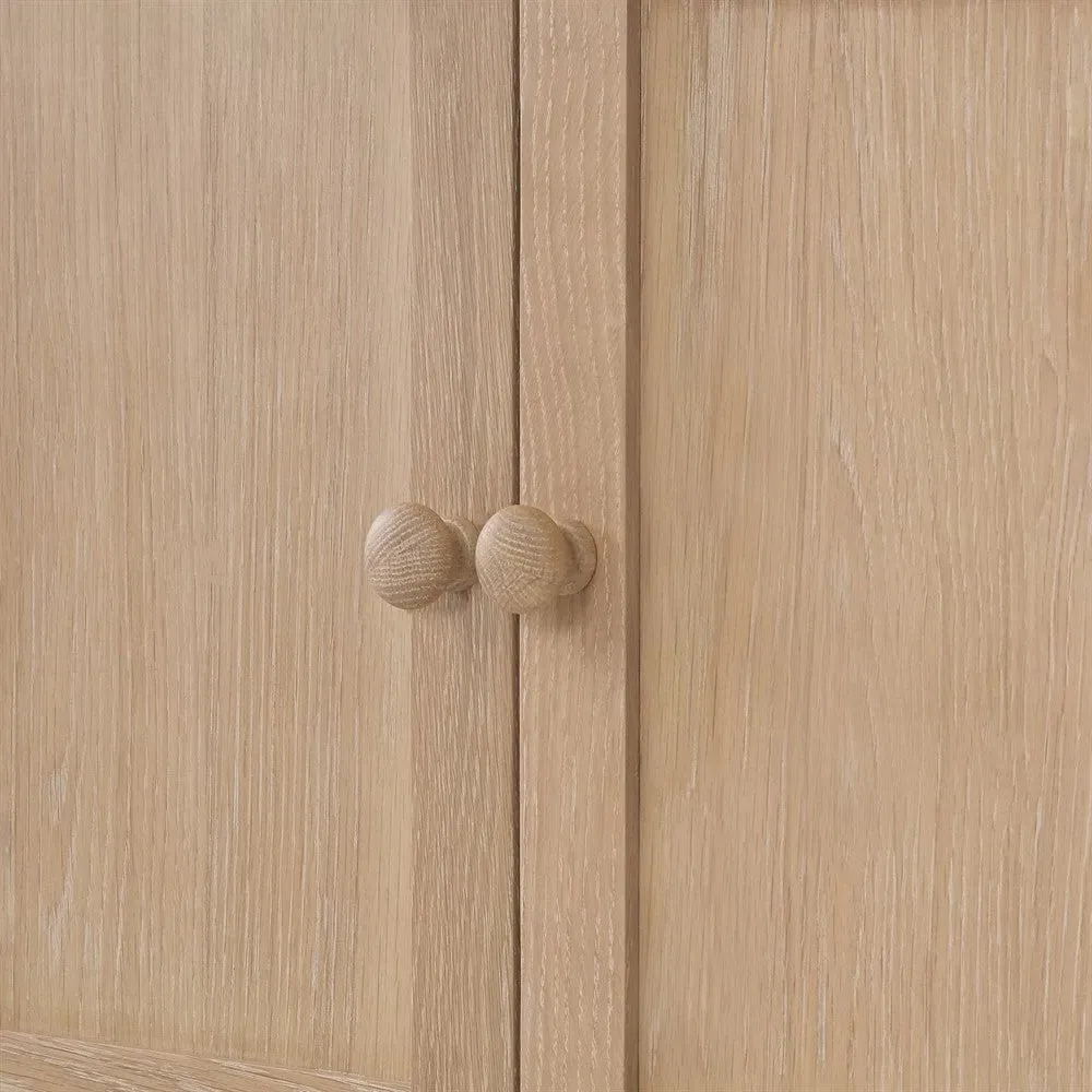 Open Display Cabinet with Storage - Whitewash, Oak