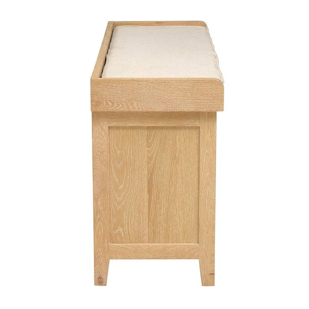 Shoe Storage Bench - Whitewash, Oak