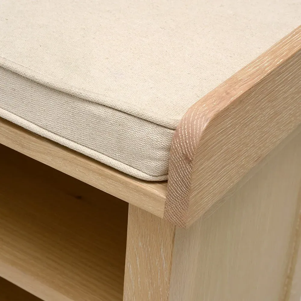 Shoe Storage Bench - Whitewash, Oak