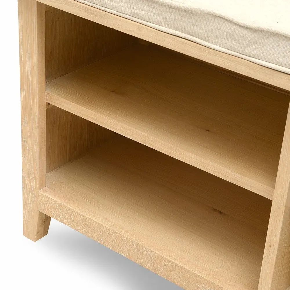 Shoe Storage Bench - Whitewash, Oak