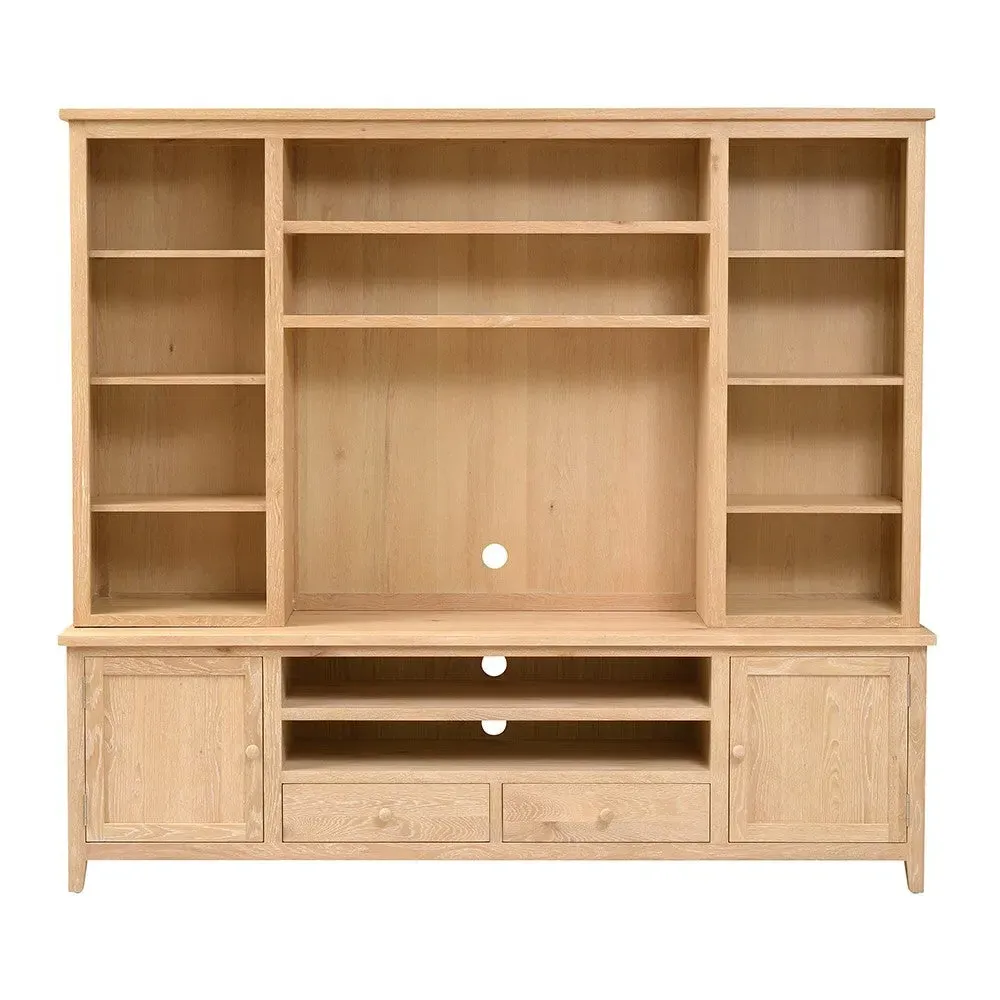TV and Media Storage Unit - Whitewash, Oak