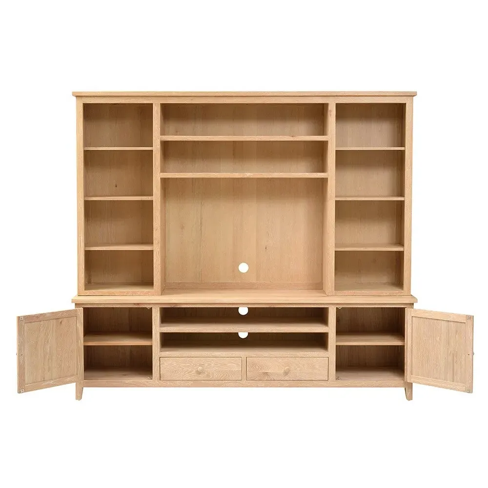 TV and Media Storage Unit - Whitewash, Oak