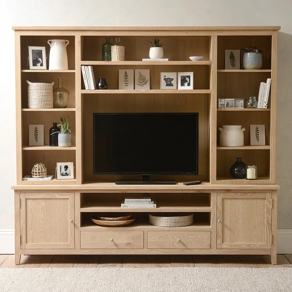 TV and Media Storage Unit - Whitewash, Oak image