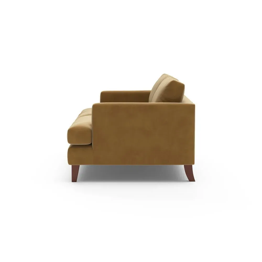 3-Seater Sofa - Mustard, Matt Velvet